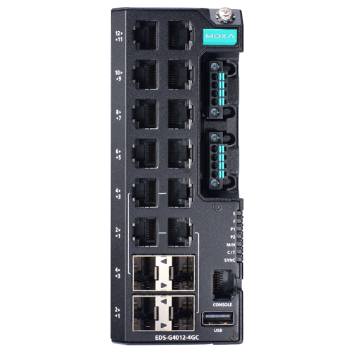 12Gポート (802.3bt PoEポートオプション：8) フルギガビット マネージドイーサネットスイッチ 110/220 VDC/VAC入力