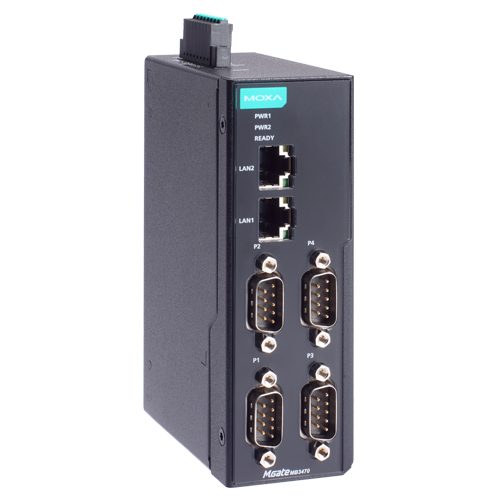 4ポート アドバンスド Modbusゲートウェイ IEC62443-4-2準拠 RJ45×2 DB9 2kV絶縁保護 (ワイド温度モデル)