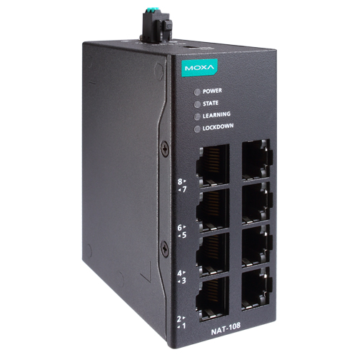 8ポート 産業用ネットワークアドレス変換 (NAT) デバイス (ワイド温度モデル)