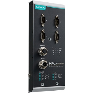 4ポートRS-232C/422/485デバイスサーバ M12コネクタ