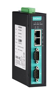 2ポート RS-232C/422/485シリアルデバイスサーバ 光絶縁 Tモデル