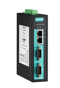 2ポート RS-232C/422/485シリアルデバイスサーバ 光絶縁