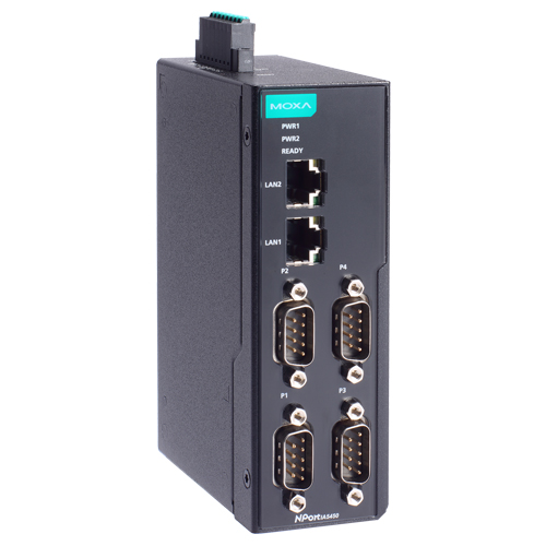 産業オートメーション用 DINレール 4ポート シリアルデバイスサーバー アイソレーション