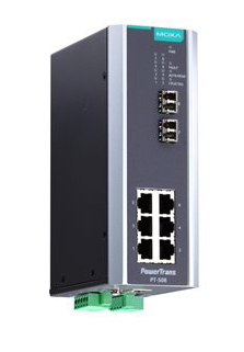 IEC 61850-3認証マネージドスイッチ 6xRJ45 2xシングルLC