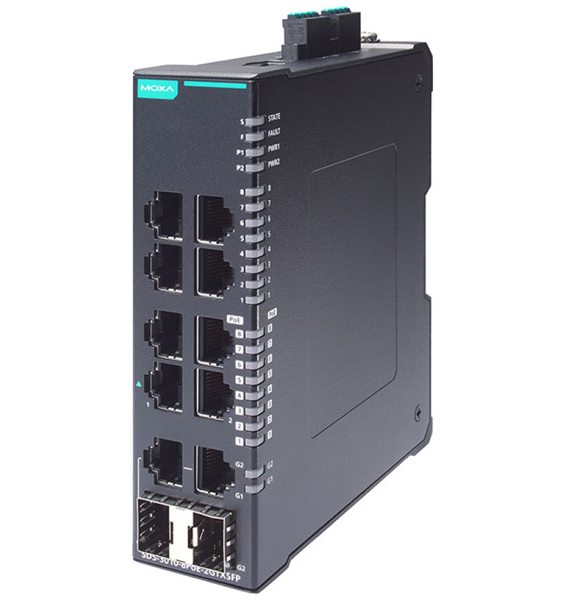 8PoE+ポート付き 産業用 8+2ギガビットポート スマートイーサネットスイッチ (ワイド温度モデル)