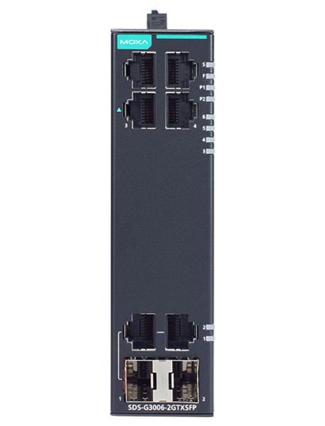 産業用 6ポート(2コンボポート) フルギガビット スマートイーサネットスイッチ (ワイド温度モデル)