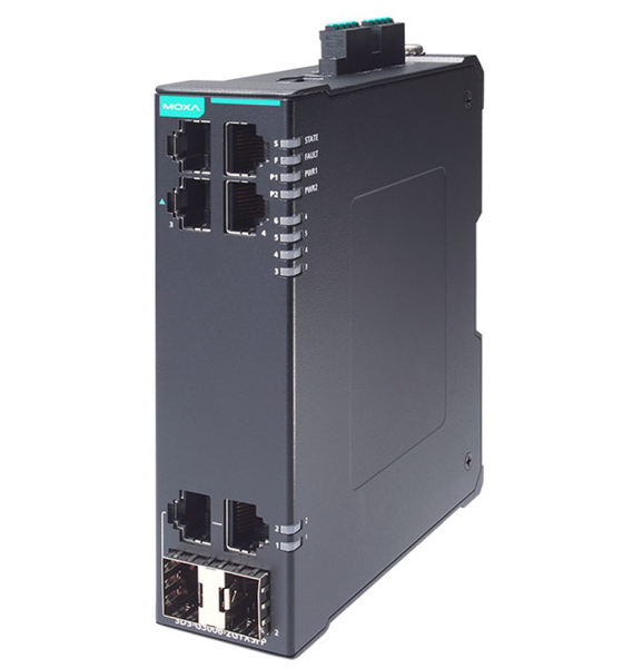 産業用 6ポート(2コンボポート) フルギガビット スマートイーサネットスイッチ (ワイド温度モデル)