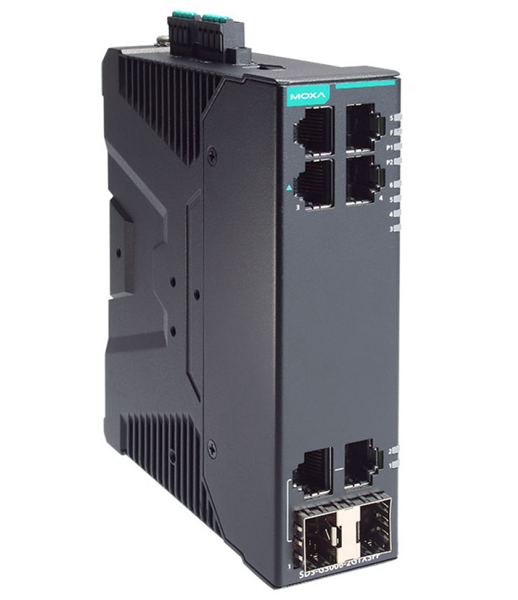 4PoE＋ポート付き 産業用 6ポート(2コンボポート) フルギガビット スマートイーサネットスイッチ (ワイド温度モデル)