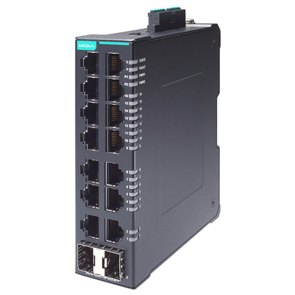 産業用 16ポート(14+2SFPポート) フルギガビット スマートイーサネットスイッチ (ワイド温度モデル)