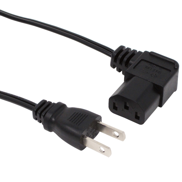 AC電源ケーブル 極細L型タイプ 0.5m