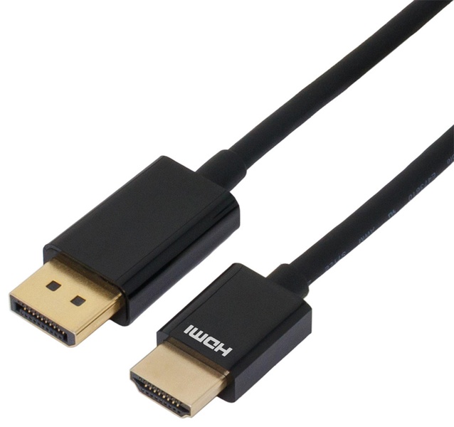 ラッチなしDisplayPort - HDMIパッシブケーブル 2m