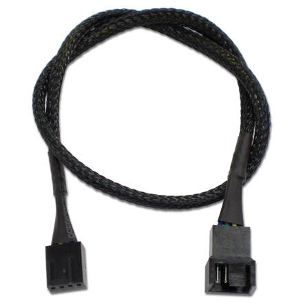 PWMファン用電源延長スリーブケーブル 40cm ブラック