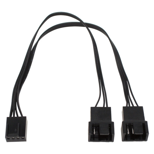 PWMファン用二股電源リボンケーブル 15cm ブラック