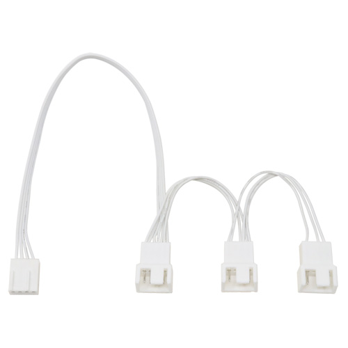 PWMファン用電源3分岐デイジーチェーンケーブル 34cm ホワイト