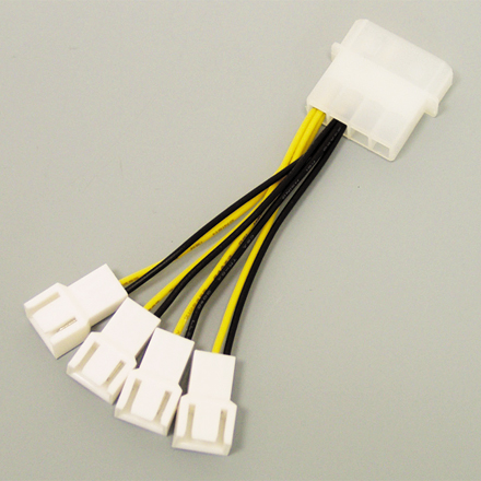 ファン用電源4分岐ケーブル 5cm
