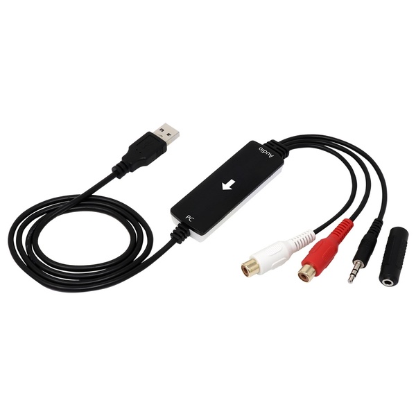 RCA/3.5mm端子-USBオーディオキャプチャーケーブル