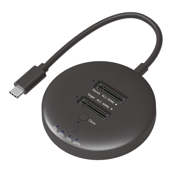 クローン対応 USB 20Gbps M.2 NVMe SSDスタンド 2スロット