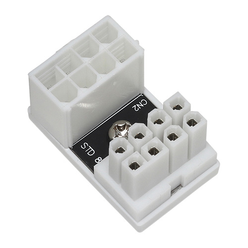 PCI Express用電源変換アダプタ C字型 8ピン下ラッチ用 ホワイト