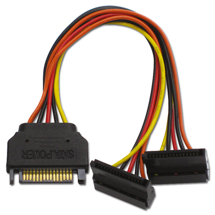 シリアルATA用二股電源ケーブル 15cm