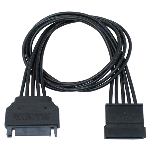 シリアルATA用電源延長ケーブル 30cm ブラック