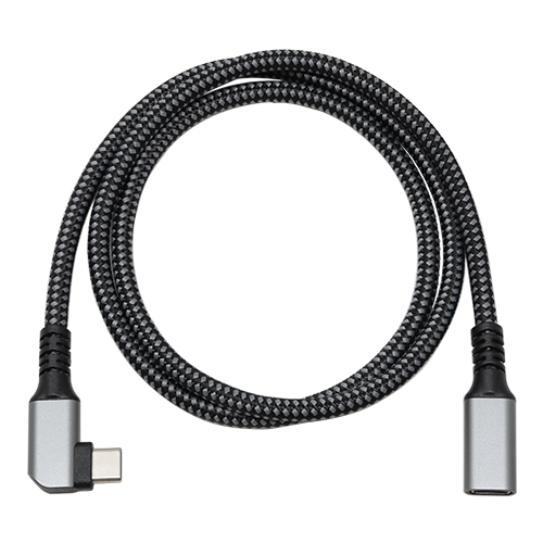 PD100W対応 USB3.2Gen1 Type-C 横L型延長ケーブル 80cm