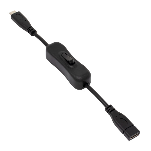 PD100W対応 USB3.2Gen1 Type-C 電源スイッチケーブル 20cm