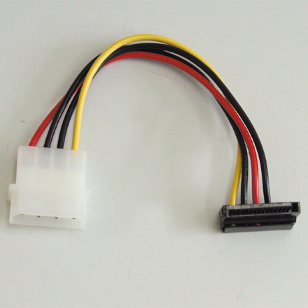 シリアルATA用電源変換ケーブル 下L型コネクタ 12cm
