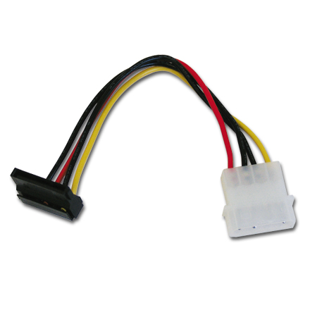 シリアルATA用電源変換ケーブル 上L型コネクタ 12cm