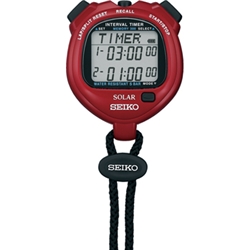デジタルストップウオッチ インターバルタイマー ソーラー パワーレッド