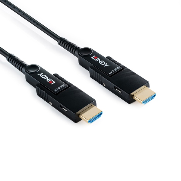 LINDY 20m HDMI 8K@60Hz LSZH AOCハイブリッド光ファイバーケーブル