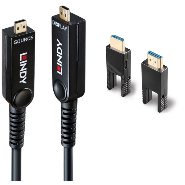 LINDY 30m HDMI 8K@60Hz LSZH AOCハイブリッド光ファイバーケーブル