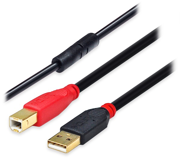 LINDY 20m USB2.0 Type-A to Type-B アクティブ延長ケーブル