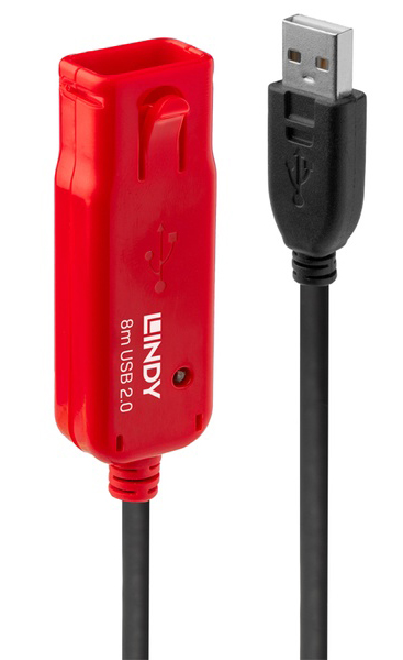 LINDY 8m USB2.0 Type-A オス/メス アクティブ延長ケーブル(プロ版)