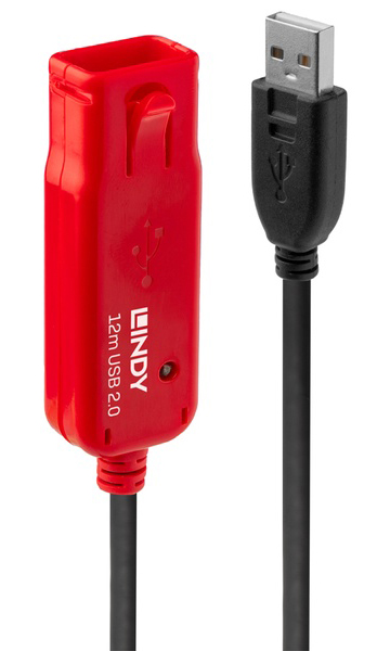 LINDY 12m USB2.0 Type-A オス/メス アクティブ延長ケーブル(プロ版)