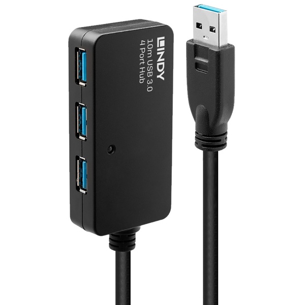 LINDY 10m USB3.0 アクティブ延長用4ポートハブ