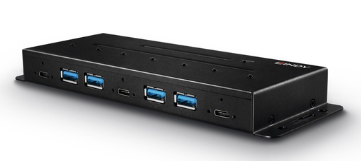 LINDY USB3.1 Gen2 スチール筐体 7ポートハブ(Type-Cx3+Type-Ax4）
