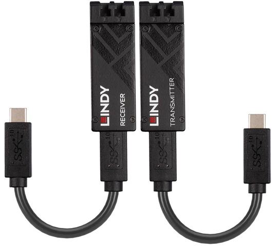 LINDY 100m USB3.2 Gen2 Type-C光ファイバーエクステンダー