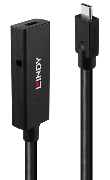 LINDY 5m USB3.2 Gen2 Type-C アクティブ延長ケーブル、データ転送のみ