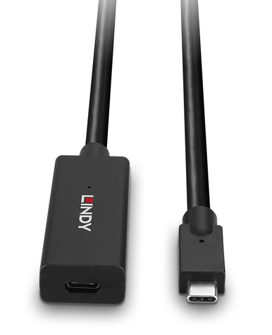 LINDY 5m USB3.2 Gen2 Type-C アクティブ延長ケーブル、データ転送のみ