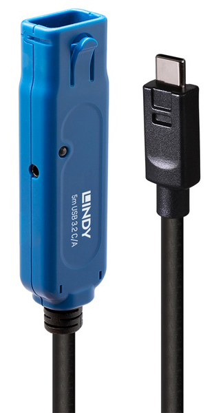 LINDY 5m USB3.2 Gen1 Type-C to Type-A オス/メス アクティブ延長ケーブル