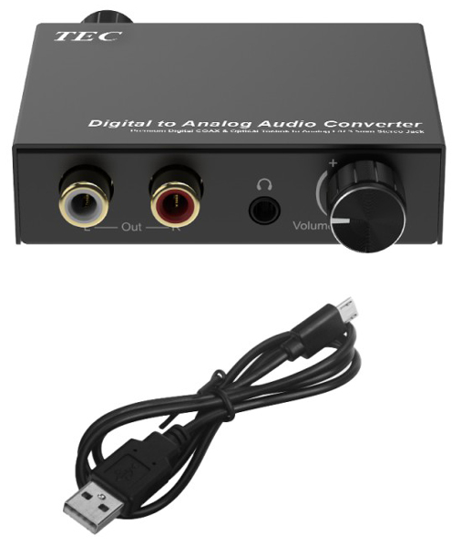 COAXIALやToslinkのデジタル音声をアナログ音声に変換するオーディオコンバーター