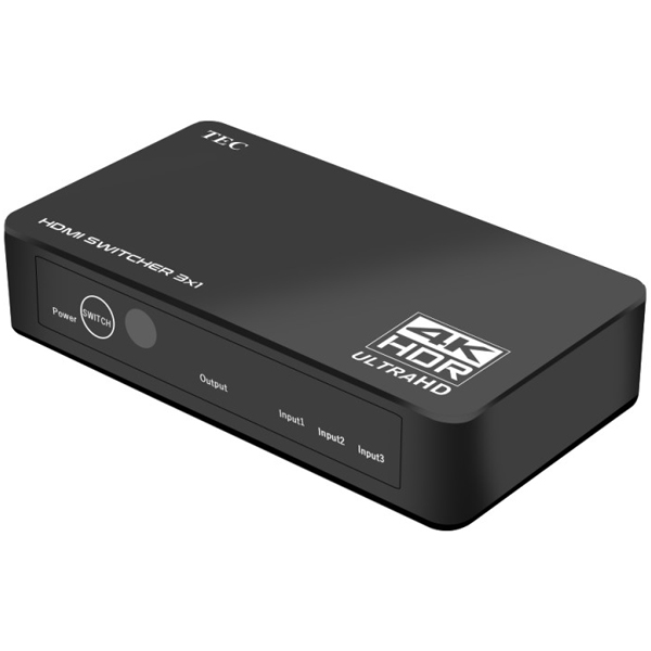 4K HDR入出力対応HDMI3入力1出力切替器