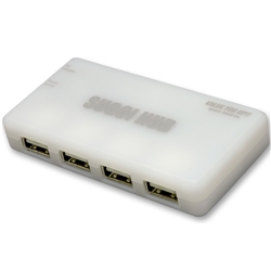 SUGOI HUB4Xシリーズ ホワイト アダプタ付 電力供給安定型