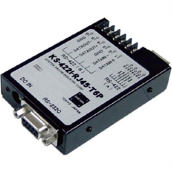 RS232C⇔RS422変換器（ACアダプタ仕様）【絶縁タイプ】 Dsub9P（メス/インチ）⇔RJ45、端子台6P（M2ネジ）