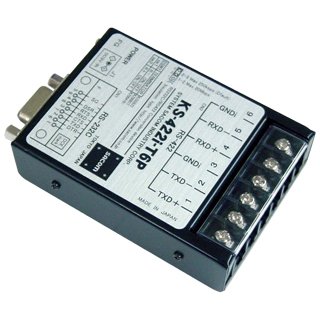 RS232C⇔RS422変換器（ACアダプタ仕様）【絶縁タイプ】 Dsub9P（メス/インチ）⇔端子台6P（M3ネジ）