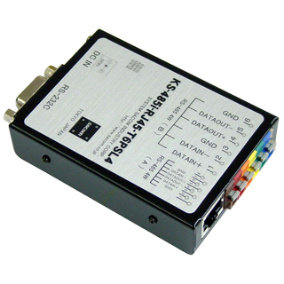 RS232C⇔4線式RS485変換器 （ACアダプタ仕様）【絶縁タイプ】 Dsub9P（メス/インチ）⇔RJ45、端子台6P（スクリューレス）