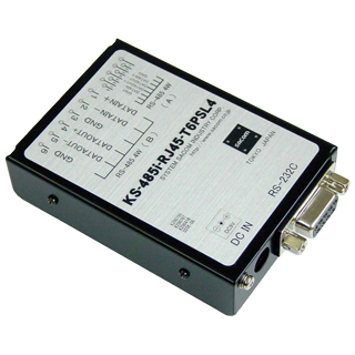 RS232C⇔4線式RS485変換器 （ACアダプタ仕様）【絶縁タイプ】 Dsub9P（メス/インチ）⇔RJ45、端子台6P（スクリューレス）