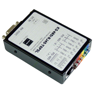 RS232C⇔RS485変換器（ACアダプタ仕様）【絶縁タイプ】 Dsub9P（メス/インチ）⇔RJ45、端子台6P（スクリューレス）