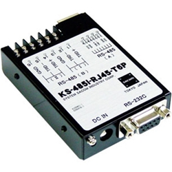 RS232C⇔RS485変換器（ACアダプタ仕様）【絶縁タイプ】 Dsub9P（メス/インチ）⇔RJ45、端子台6P（M2ネジ）