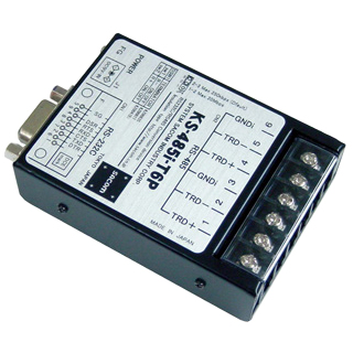 RS232C⇔RS485変換器（ACアダプタ仕様）【絶縁タイプ】 Dsub9P（メス/インチ）⇔端子台6P（M3ネジ）